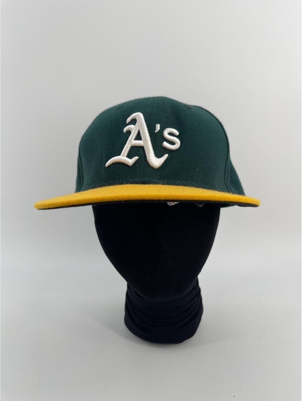 New Era 59FIFTY Oakland Athletics Fitted Hat Green Yellow Size 7 1/4 MLB